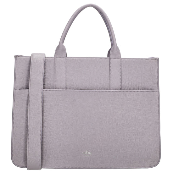 Shopper 40x29,5cm in Flieder mit Reißverschluss und Kurzgriff - leder-accessoires.com