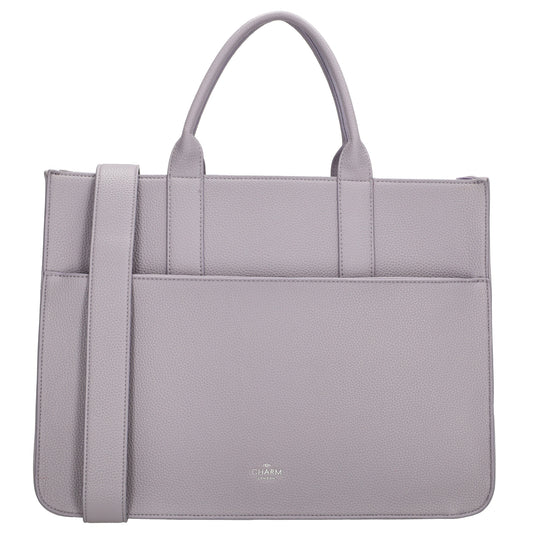 Shopper 40x29,5cm in Flieder mit Reißverschluss und Kurzgriff