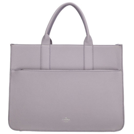 Shopper 40x29,5cm in Flieder mit Reißverschluss und Kurzgriff - leder-accessoires.com