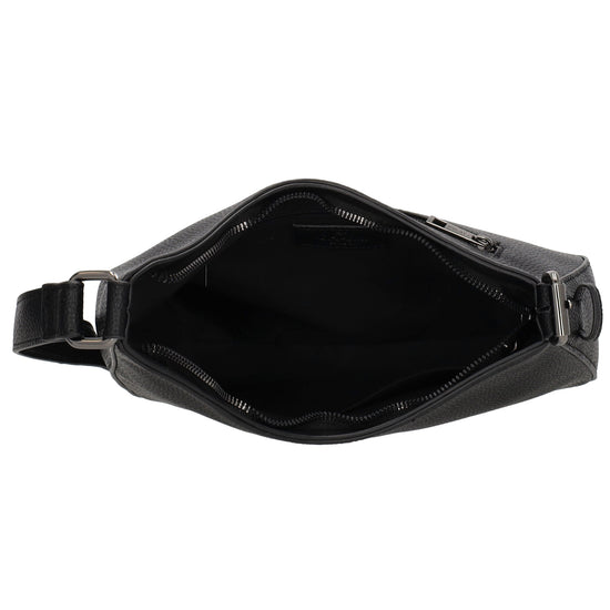Schultertasche 25x27cm in Schwarz mit Reißverschluss und Wechselriemen - leder-accessoires.com