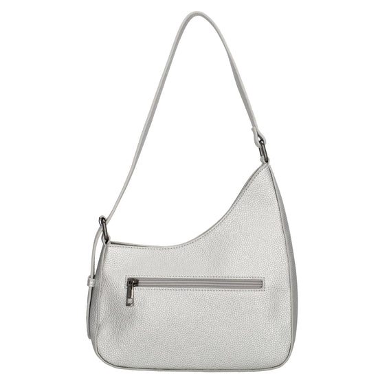 Schultertasche 25x27cm in Silber mit Reißverschluss und Wechselriemen - leder-accessoires.com