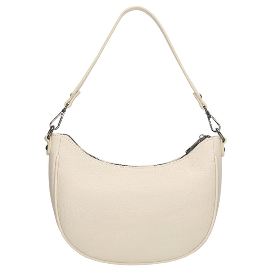 Schultertasche 25x20cm in Creme mit Reißverschluss und Wechselriemen - leder-accessoires.com