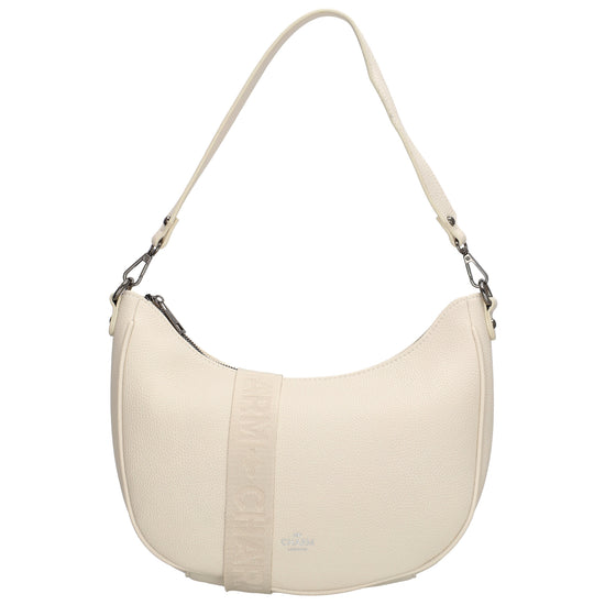 Schultertasche 37x37cm in Creme mit Reißverschluss und Wechselriemen - leder-accessoires.com