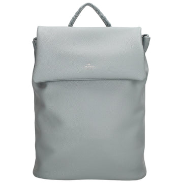 Rucksack 35 x 30cm in Hellblau mit Überschlag in Leder-Optik - leder-accessoires.com