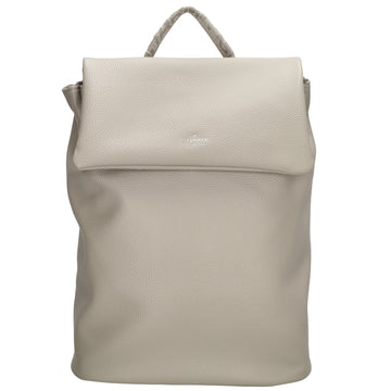 Rucksack 35 x 30cm in Hellgrau mit Überschlag in Leder-Optik - leder-accessoires.com