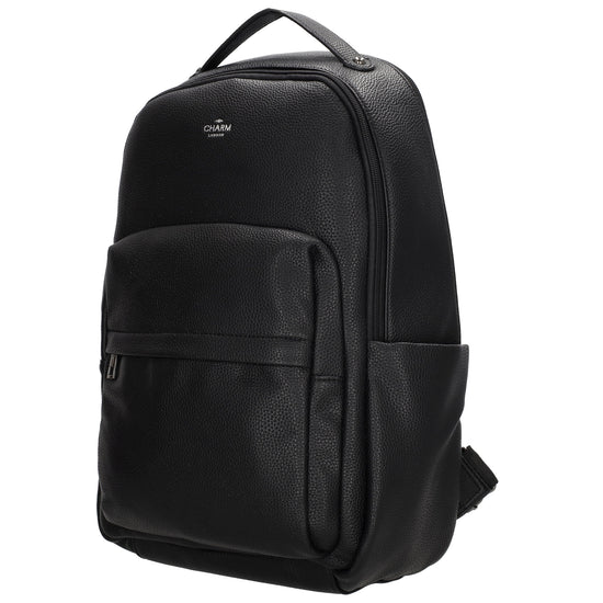 Rucksack 28x41cm in Schwarz mit Reißverschluss und Vortasche - leder-accessoires.com