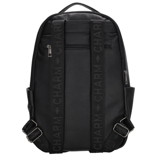 Rucksack 28x41cm in Schwarz mit Reißverschluss und Vortasche - leder-accessoires.com