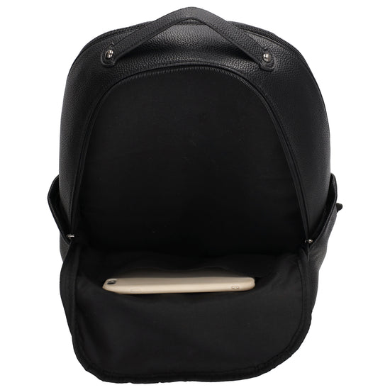 Rucksack 28x41cm in Schwarz mit Reißverschluss und Vortasche - leder-accessoires.com
