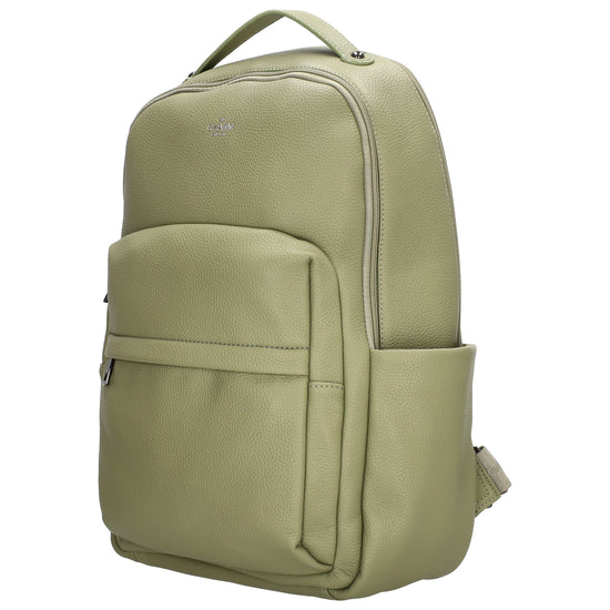 Rucksack 28x41cm in Minze mit Reißverschluss und Vortasche - leder-accessoires.com