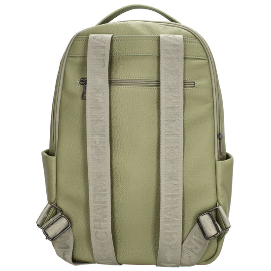 Rucksack 28x41cm in Minze mit Reißverschluss und Vortasche - leder-accessoires.com
