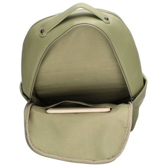 Rucksack 28x41cm in Minze mit Reißverschluss und Vortasche - leder-accessoires.com