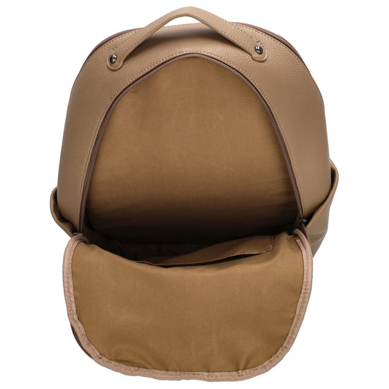 Rucksack 28x41cm in Taupe mit Reißverschluss und Vortasche - leder-accessoires.com