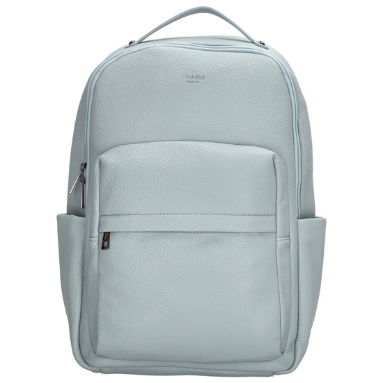 Rucksack 28x41cm in Hellblau mit Reißverschluss und Vortasche - leder-accessoires.com