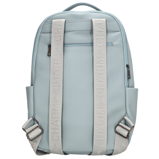 Rucksack 28x41cm in Hellblau mit Reißverschluss und Vortasche - leder-accessoires.com