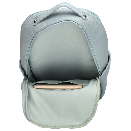 Rucksack 28x41cm in Hellblau mit Reißverschluss und Vortasche - leder-accessoires.com