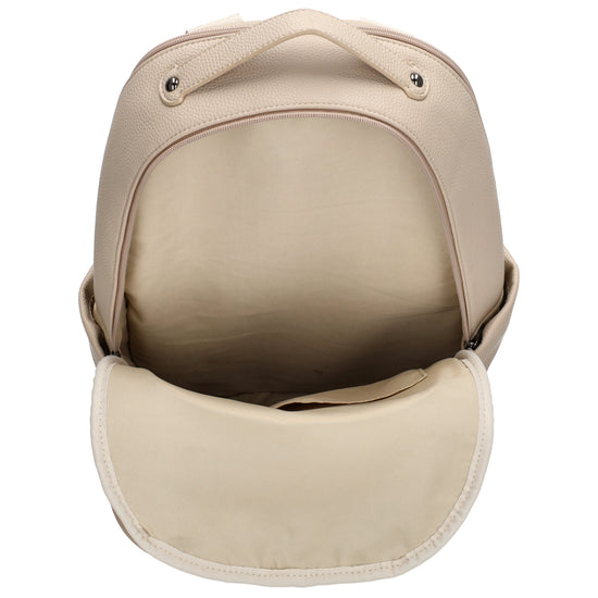 Rucksack 28x41cm in Beige mit Reißverschluss und Vortasche - leder-accessoires.com