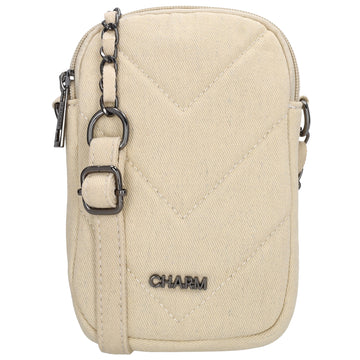 Handytasche 19x12cm in Beige mit Rautenmuster