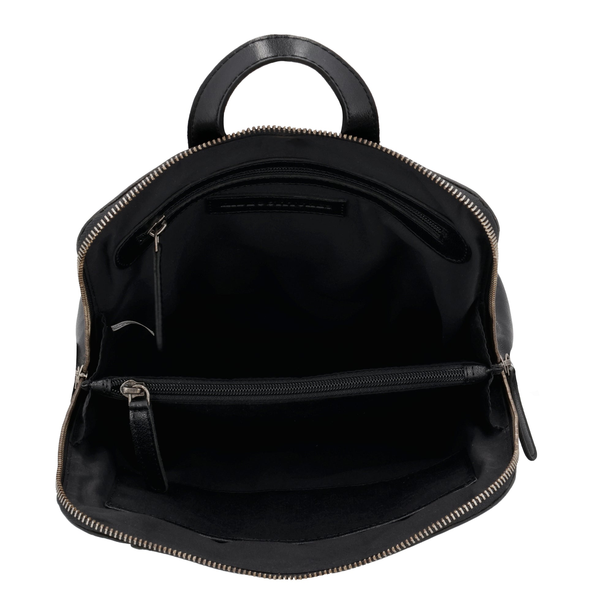 Rucksack 29 x 27cm in Schwarz mit Reißverschluss in Leder - leder-accessoires.com