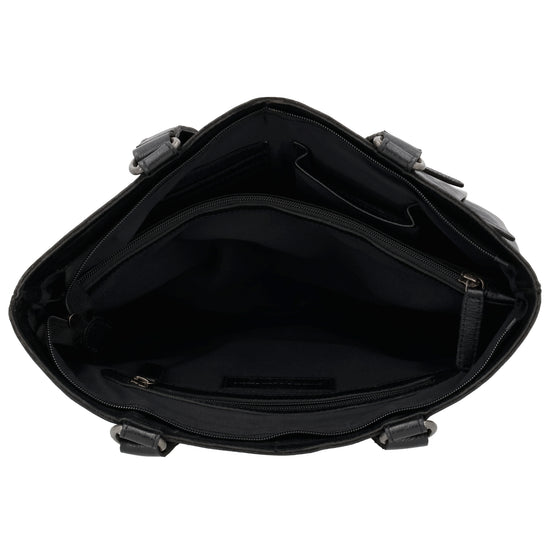 Business-| Laptoptasche 35x20x11cm in Schwarz mit Reißverschluss - leder-accessoires.com
