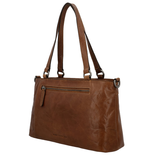 Business-| Laptoptasche 35x20x11cm in Cognac mit Reißverschluss