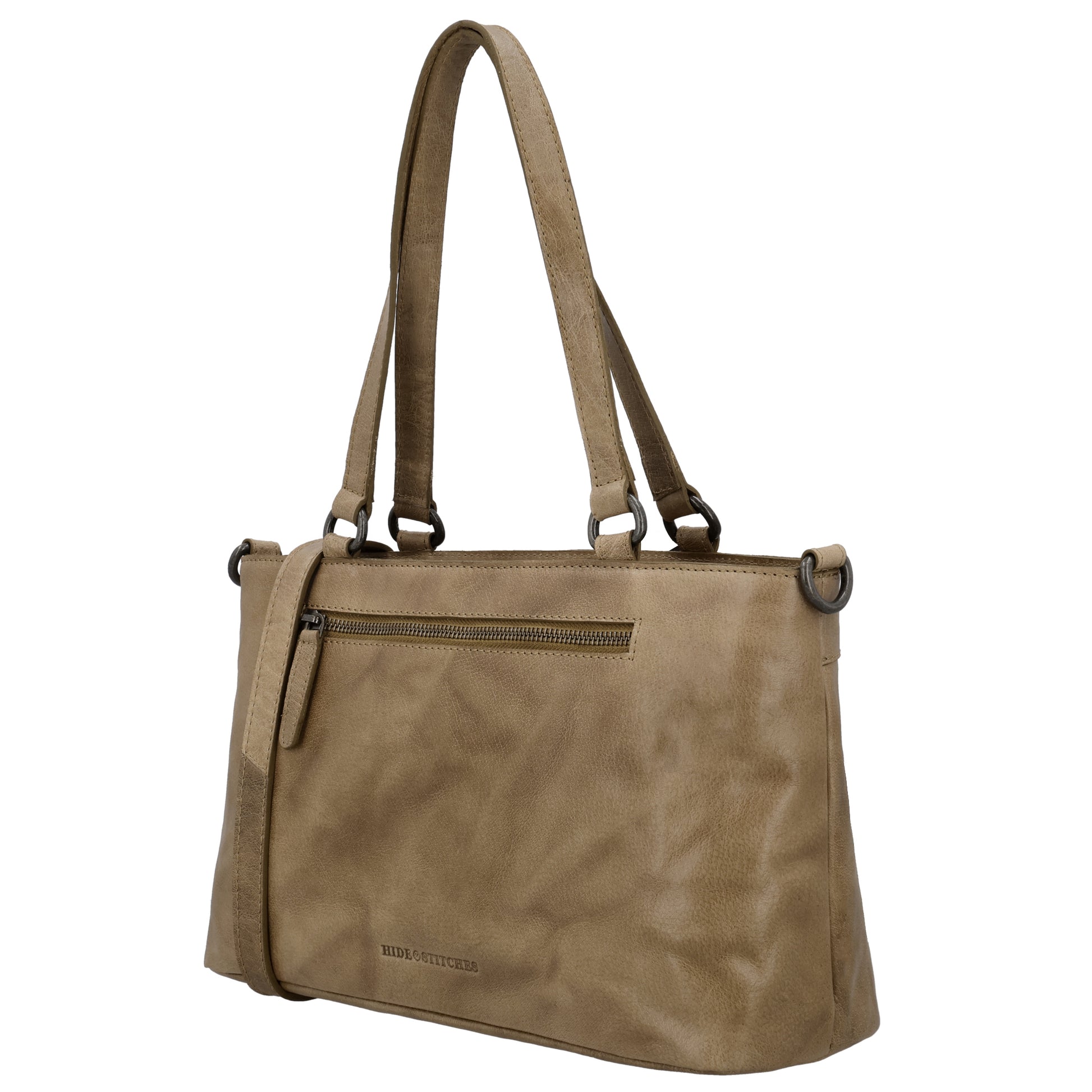 Business-| Laptoptasche 35x20x11cm in Taupe mit Reißverschluss - leder-accessoires.com