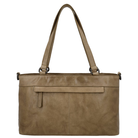 Business-| Laptoptasche 35x20x11cm in Taupe mit Reißverschluss