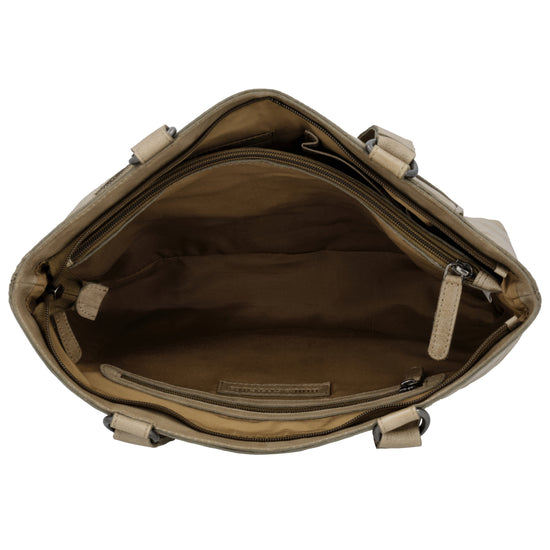 Business-| Laptoptasche 35x20x11cm in Taupe mit Reißverschluss - leder-accessoires.com