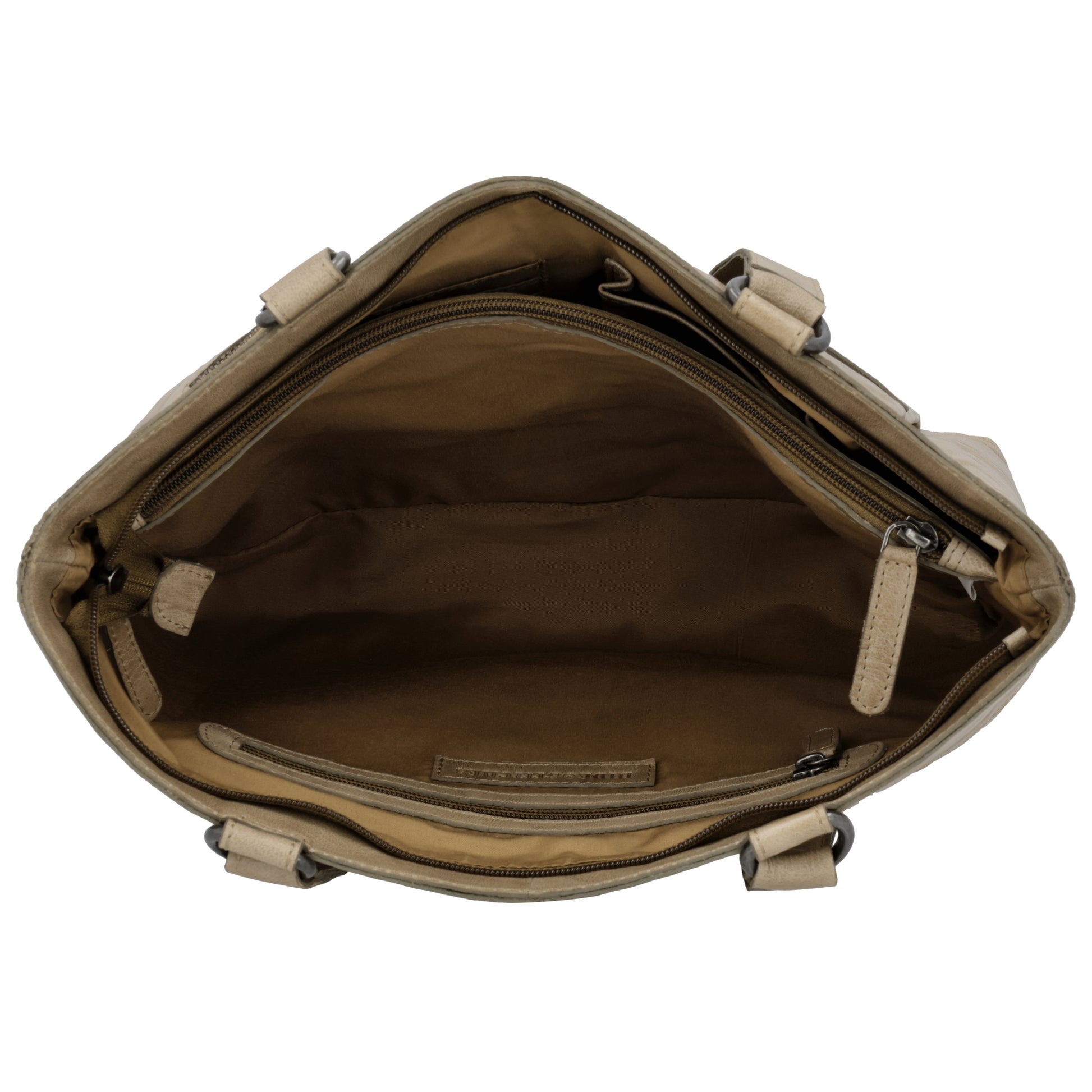 Business-| Laptoptasche 35x20x11cm in Taupe mit Reißverschluss - leder-accessoires.com