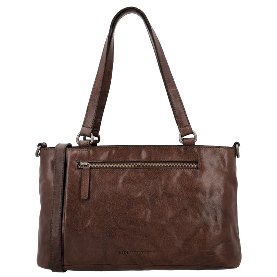 Business-| Laptoptasche 35x20x11cm in Braun mit Reißverschluss - leder-accessoires.com