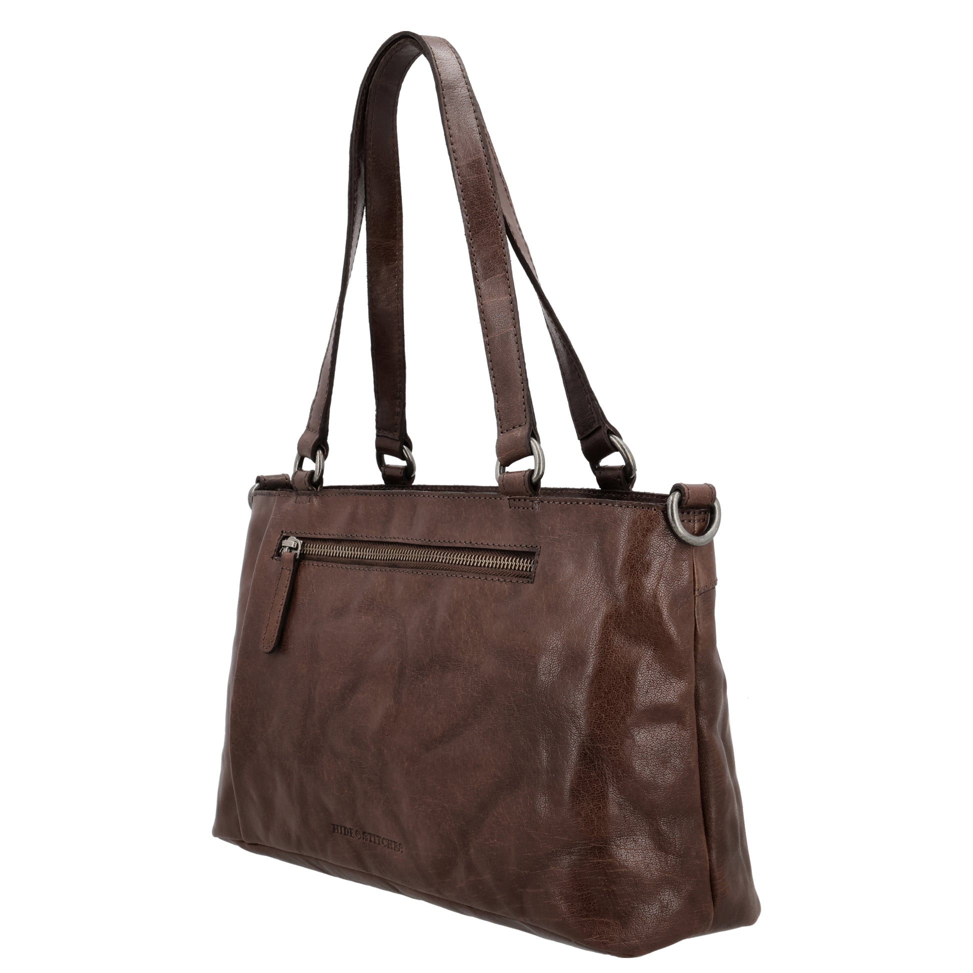 Business-| Laptoptasche 35x20x11cm in Braun mit Reißverschluss - leder-accessoires.com