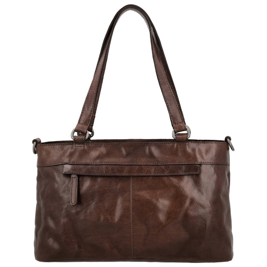 Business-| Laptoptasche 35x20x11cm in Braun mit Reißverschluss