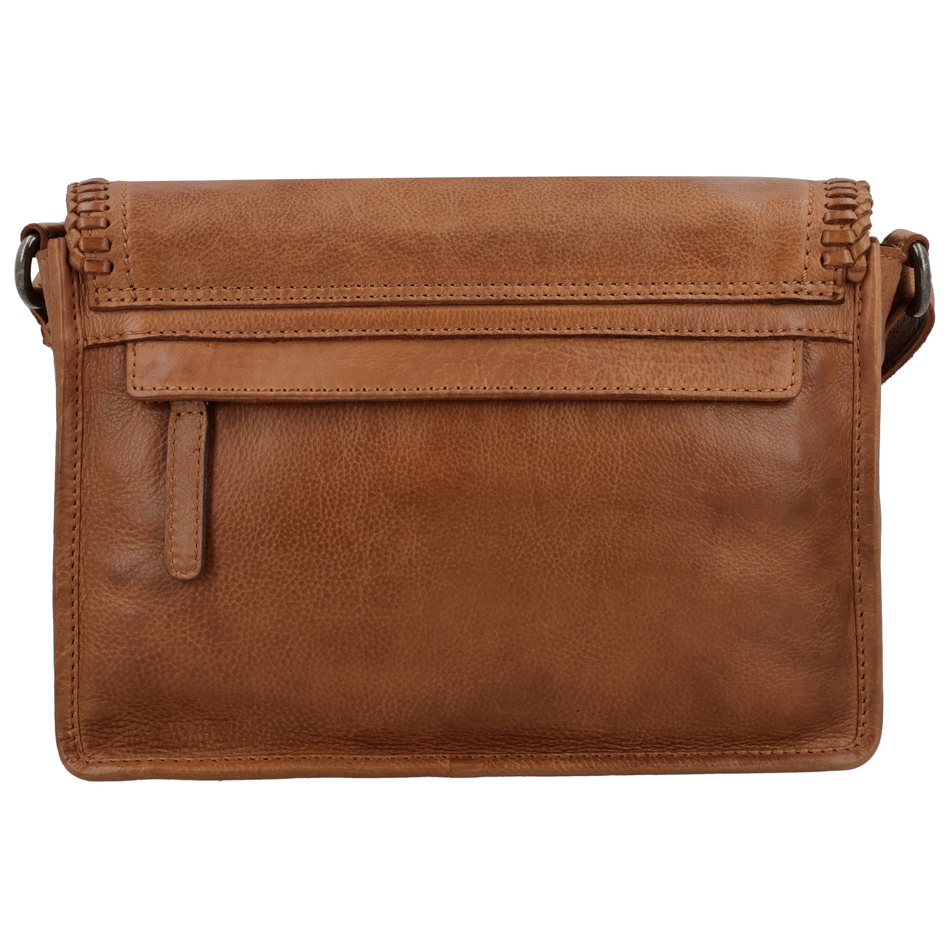 Cognac Crossbodytasche 24x19cm – Leder, Reißverschluss & modischer Look - leder-accessoires.com