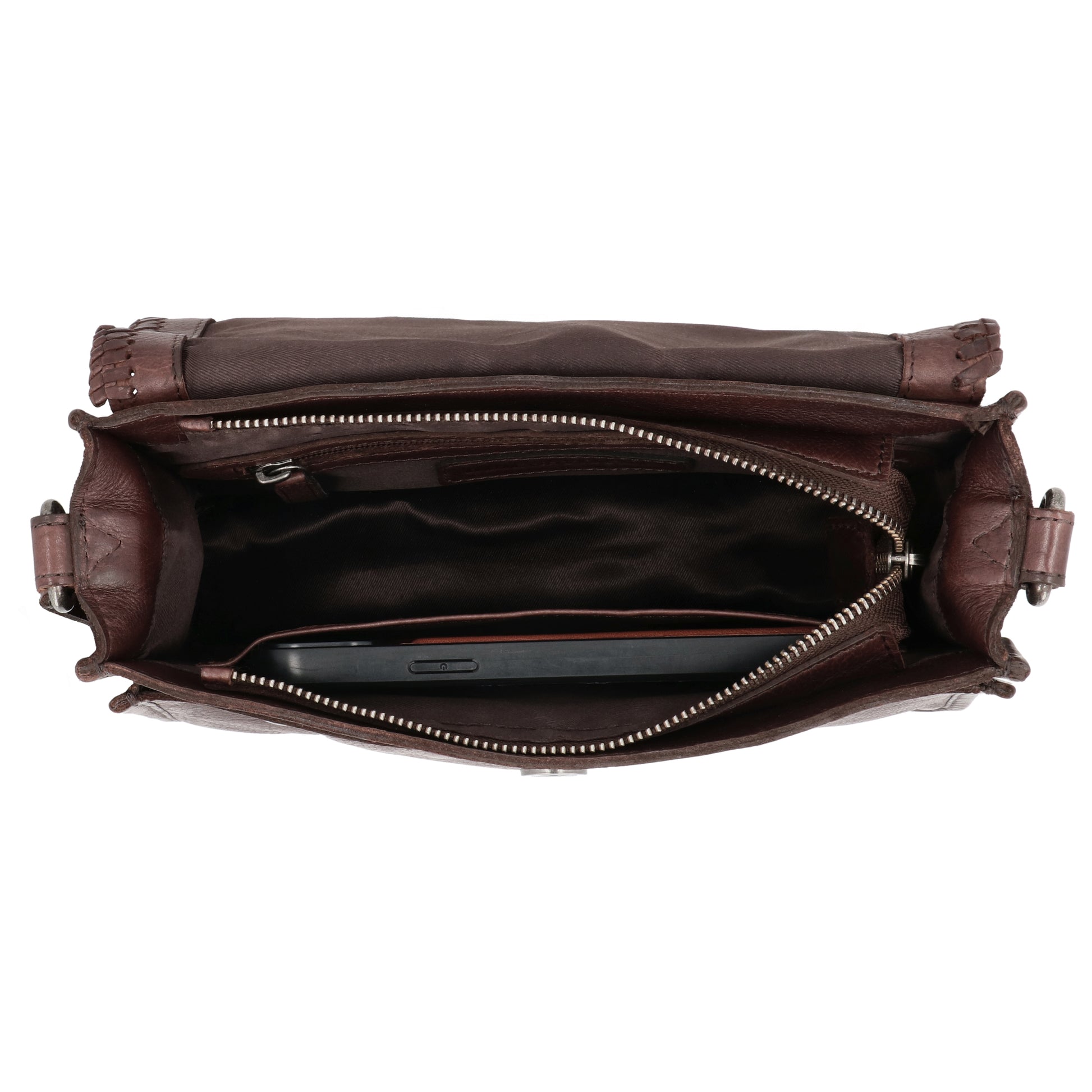 Braune Leder Crossbodytasche 24x19cm – kompakt, stilvoll & praktisch - leder-accessoires.com