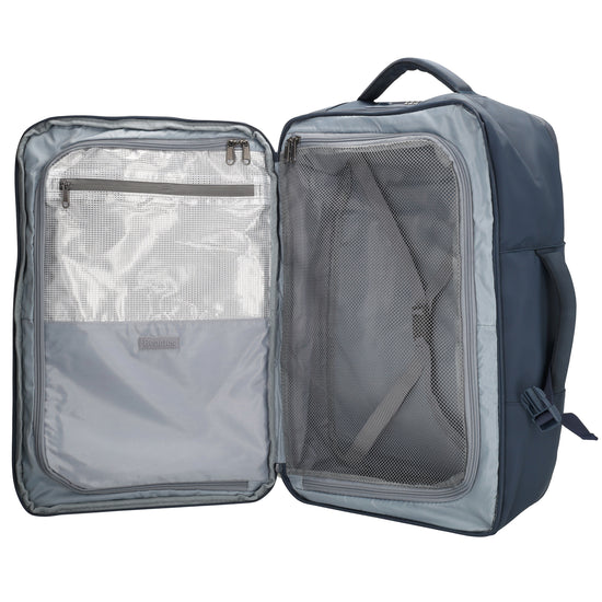 Rucksack 48x32x18cm in Dunkelblau mit Brustgurt und Aufsteckfunktion - leder-accessoires.com