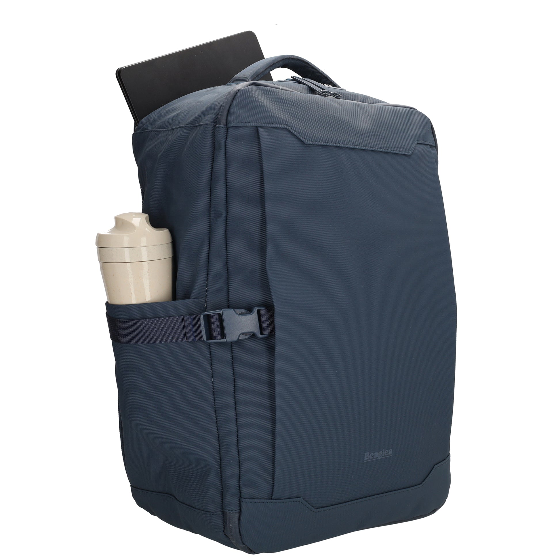 Rucksack 48x32x18cm in Dunkelblau mit Brustgurt und Aufsteckfunktion - leder-accessoires.com