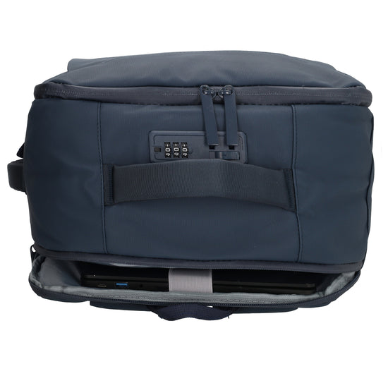 Rucksack 48x32x18cm in Dunkelblau mit Brustgurt und Aufsteckfunktion - leder-accessoires.com