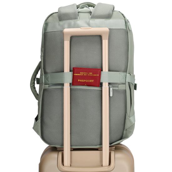 Rucksack 48x32x18cm in Mint mit Brustgurt und Aufsteckfunktion - leder-accessoires.com