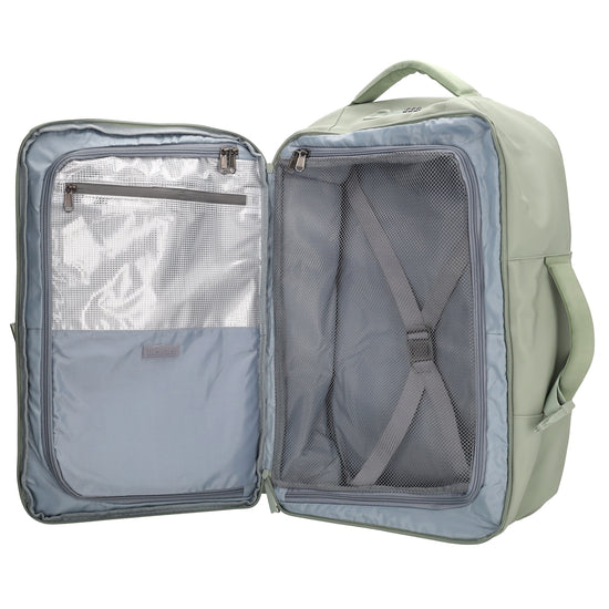 Rucksack 48x32x18cm in Mint mit Brustgurt und Aufsteckfunktion - leder-accessoires.com