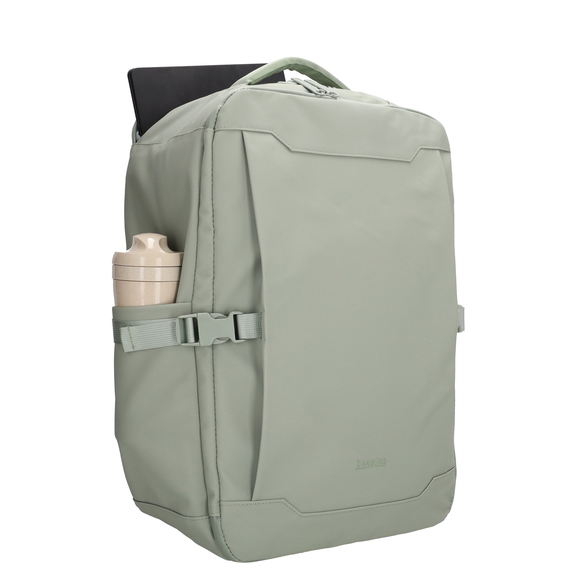Rucksack 48x32x18cm in Mint mit Brustgurt und Aufsteckfunktion - leder-accessoires.com