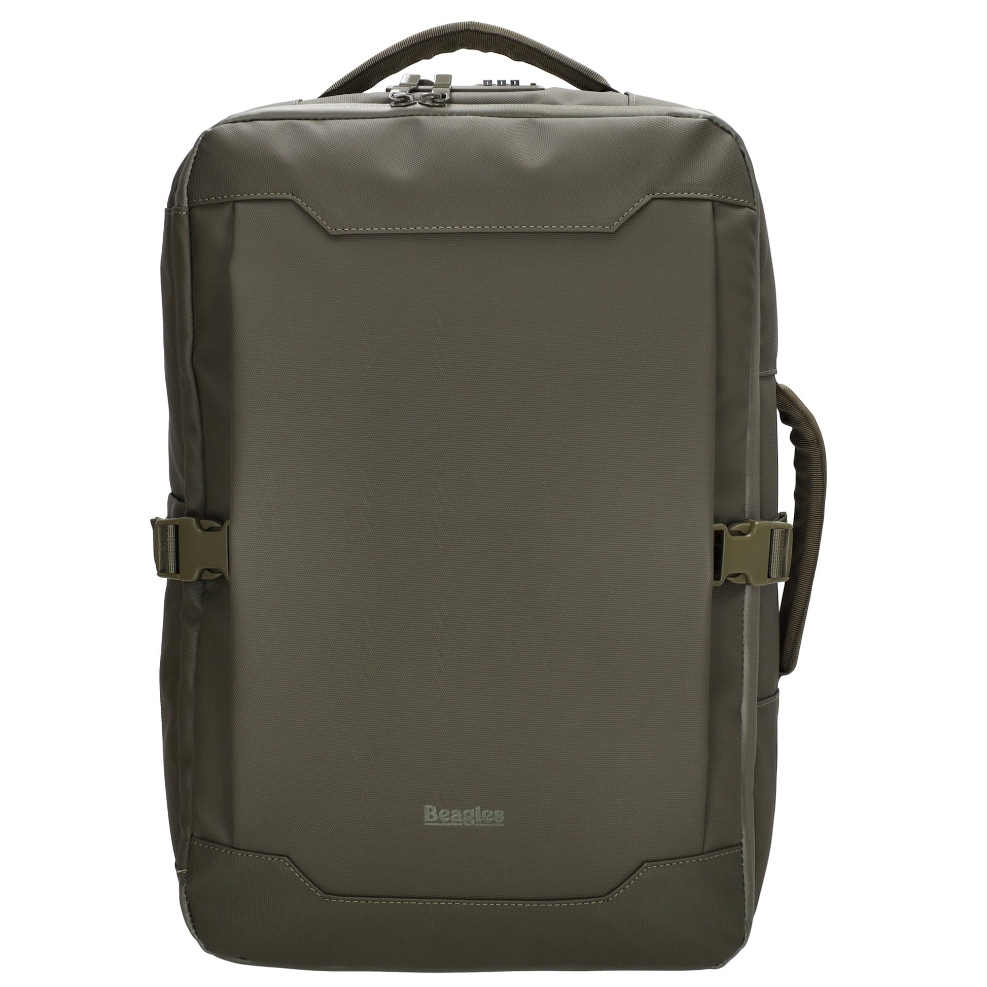 Rucksack 48x32x18cm in Dunkelgrün mit Brustgurt und Aufsteckfunktion - leder-accessoires.com