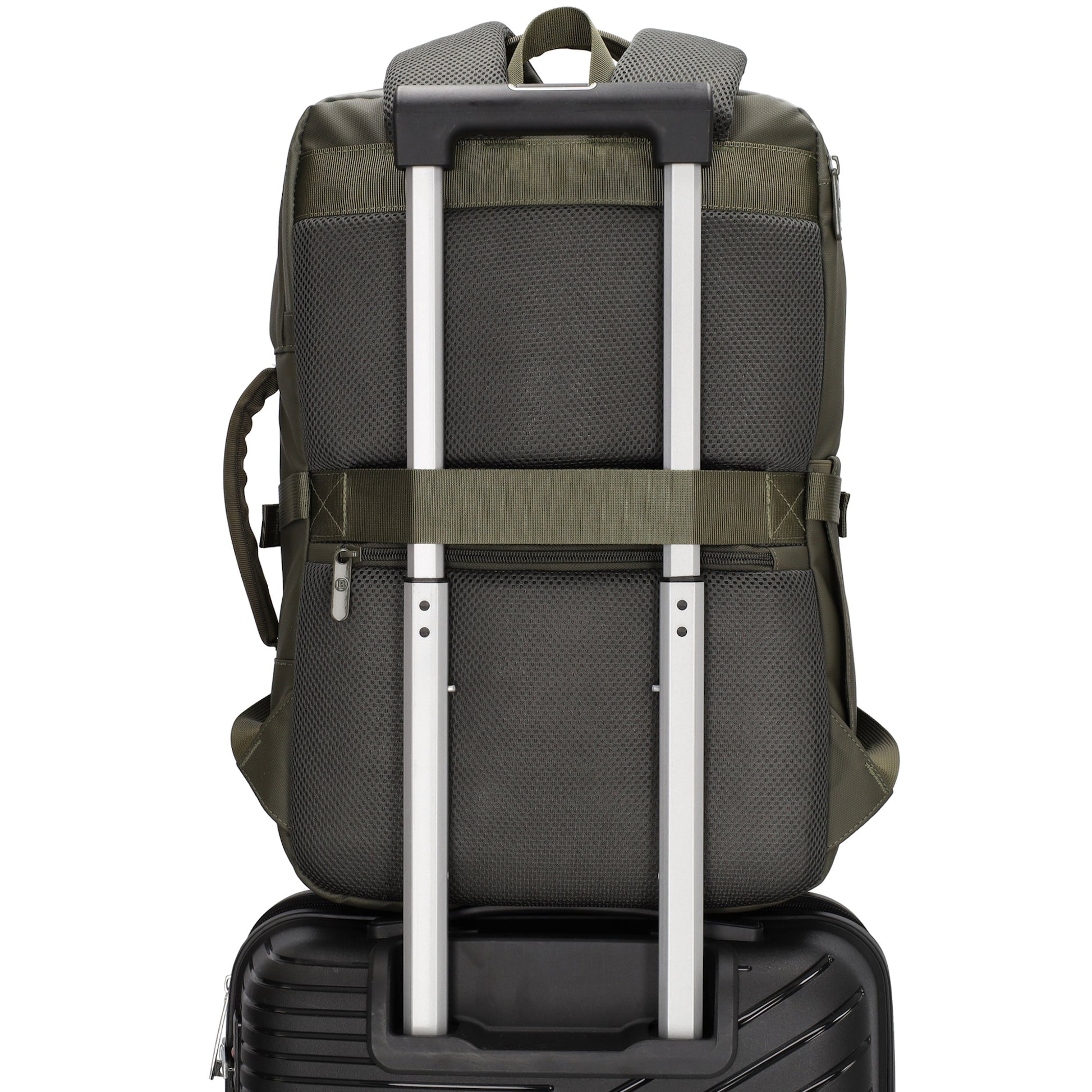 Rucksack 48x32x18cm in Dunkelgrün mit Brustgurt und Aufsteckfunktion - leder-accessoires.com