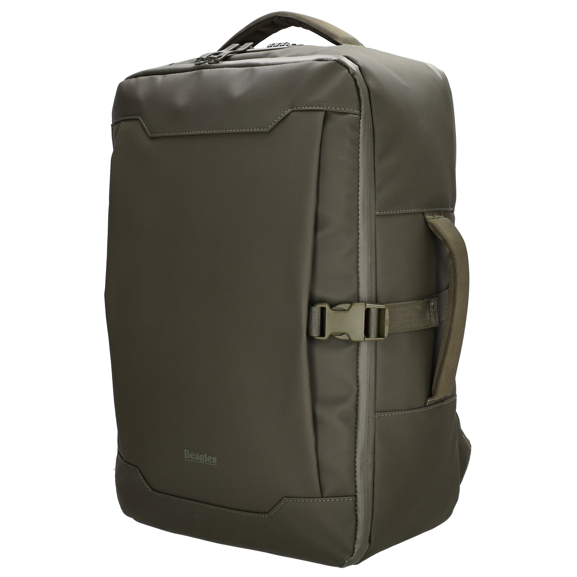 Rucksack 48x32x18cm in Dunkelgrün mit Brustgurt und Aufsteckfunktion - leder-accessoires.com