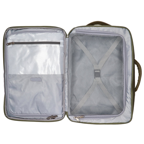Rucksack 48x32x18cm in Dunkelgrün mit Brustgurt und Aufsteckfunktion - leder-accessoires.com