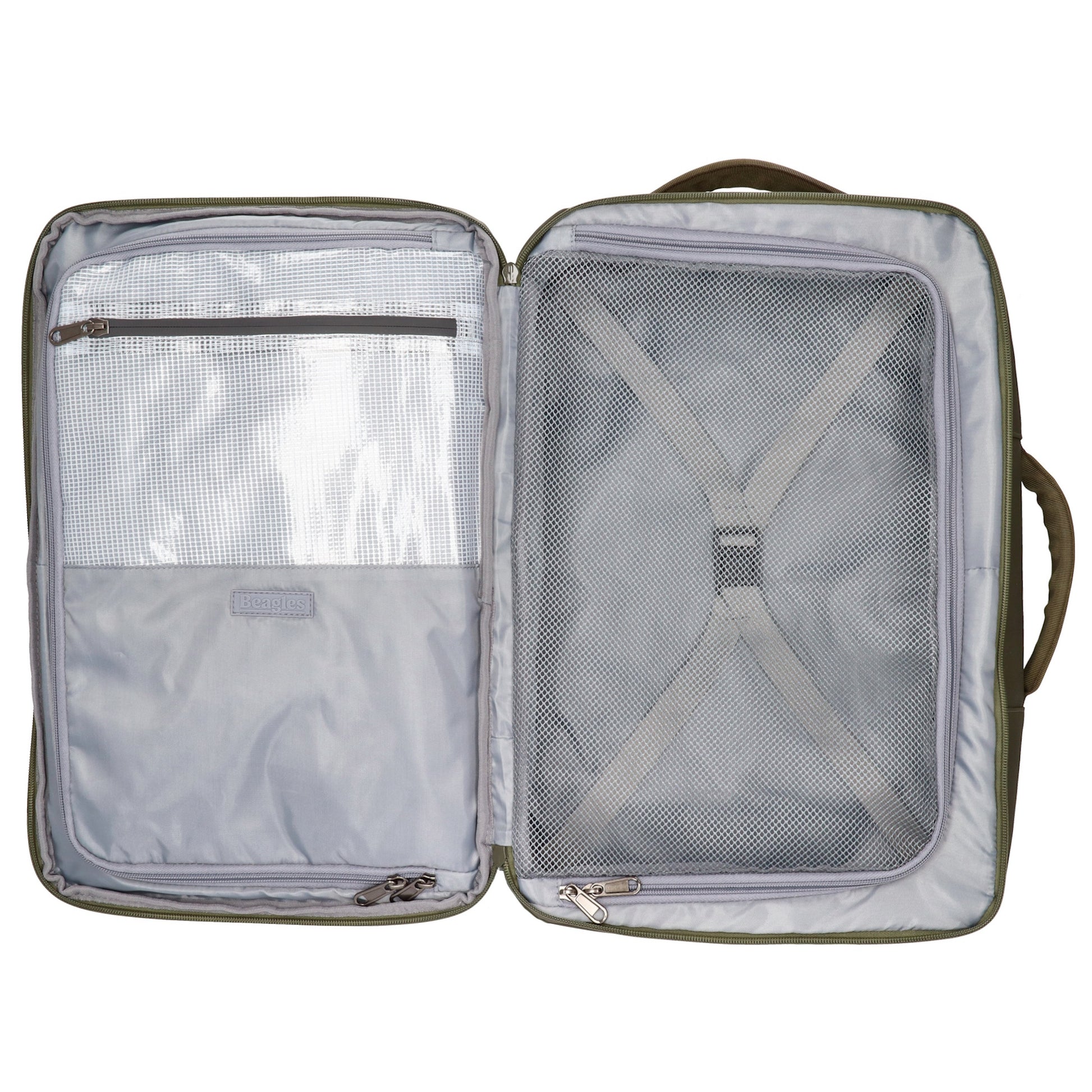 Rucksack 48x32x18cm in Dunkelgrün mit Brustgurt und Aufsteckfunktion - leder-accessoires.com
