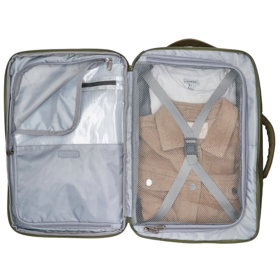 Rucksack 48x32x18cm in Dunkelgrün mit Brustgurt und Aufsteckfunktion - leder-accessoires.com