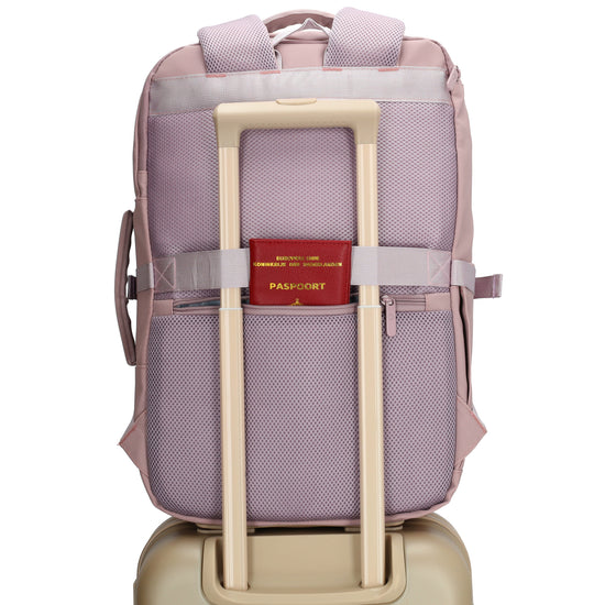 Rucksack 48x32x18cm in Rosa mit Brustgurt und Aufsteckfunktion - leder-accessoires.com