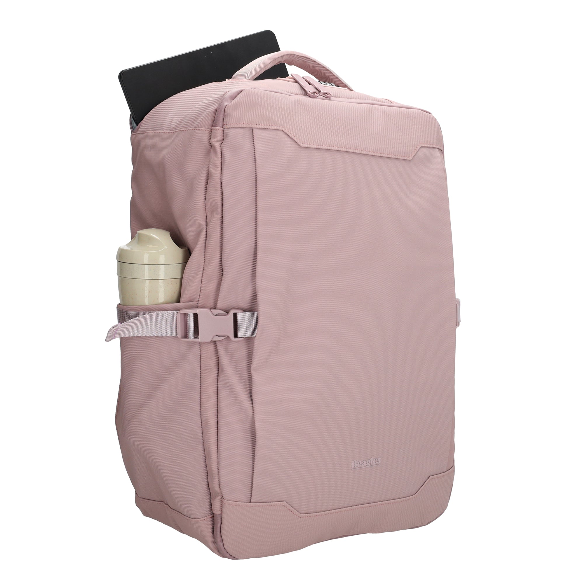 Rucksack 48x32x18cm in Rosa mit Brustgurt und Aufsteckfunktion - leder-accessoires.com
