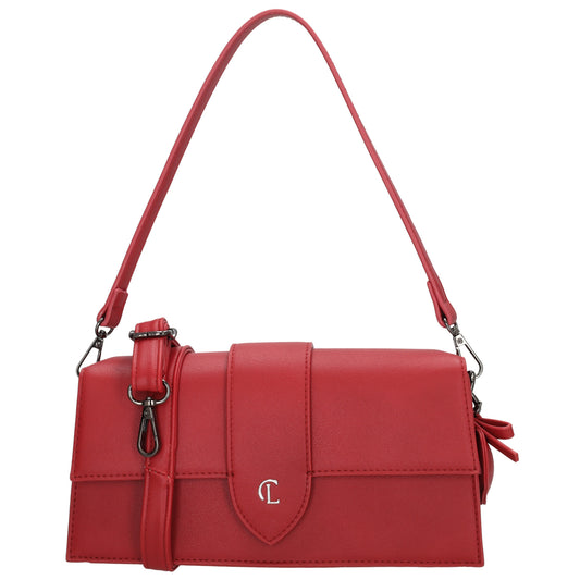 Schultertasche| Clutch 26 x 13cm in Rot mit Überschlag