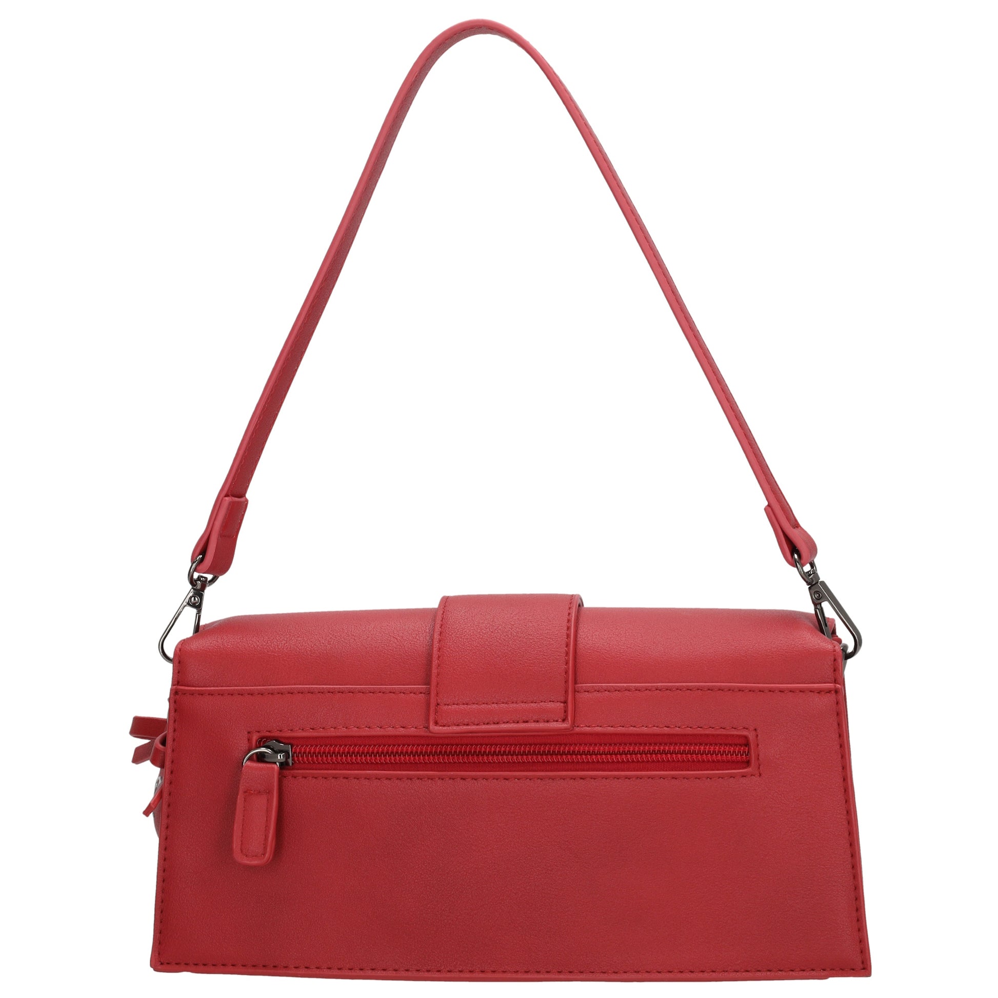 Schultertasche| Clutch 26 x 13cm in Rot mit Überschlag - leder-accessoires.com