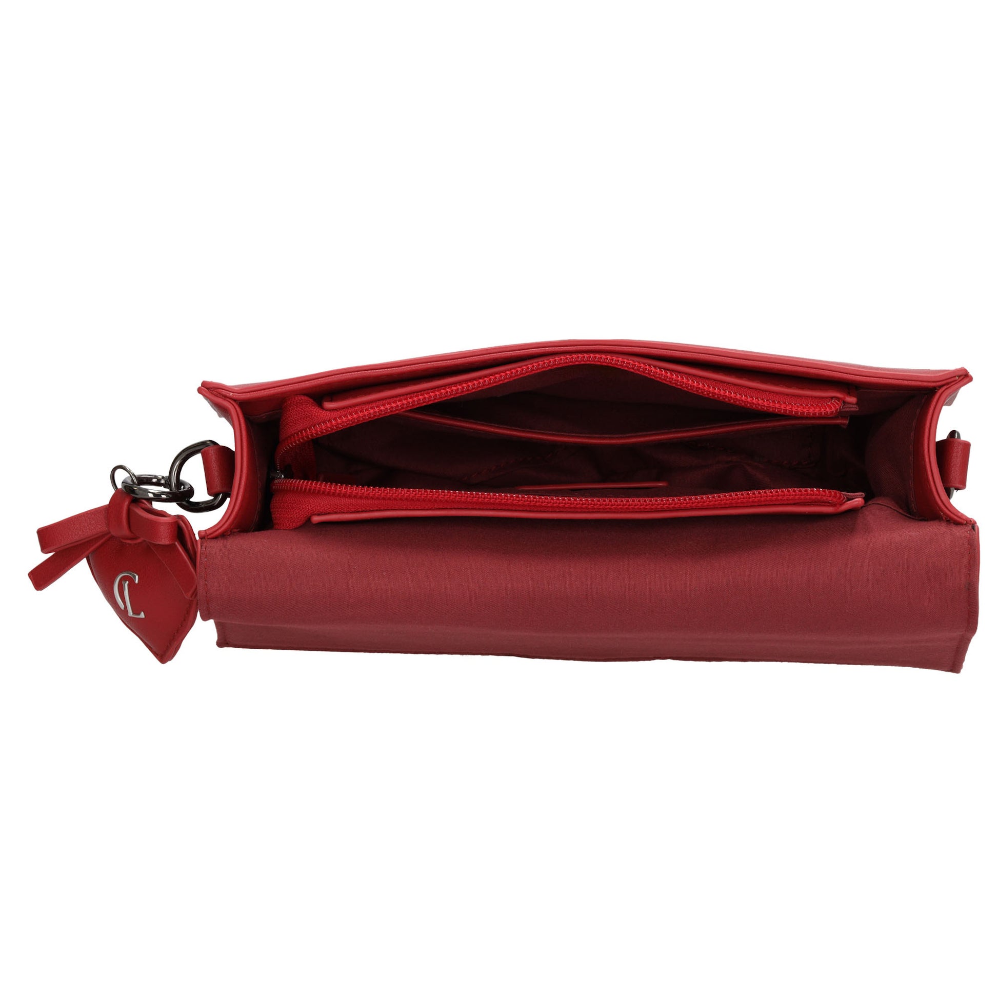 Schultertasche| Clutch 26 x 13cm in Rot mit Überschlag - leder-accessoires.com